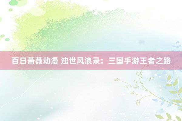 百日蔷薇动漫 浊世风浪录：三国手游王者之路