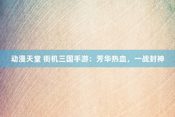 动漫天堂 街机三国手游：芳华热血，一战封神