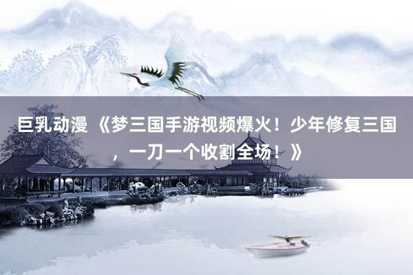 巨乳动漫 《梦三国手游视频爆火！少年修复三国，一刀一个收割全场！》