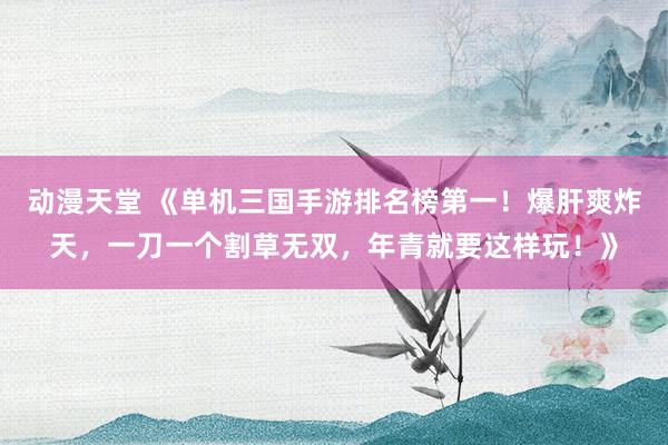 动漫天堂 《单机三国手游排名榜第一！爆肝爽炸天，一刀一个割草无双，年青就要这样玩！》