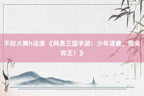 不知火舞h动漫 《网易三国手游：少年逐鹿，指尖称王！》