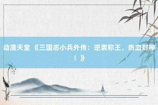 动漫天堂 《三国志小兵外传：逆袭称王，热血封神！》