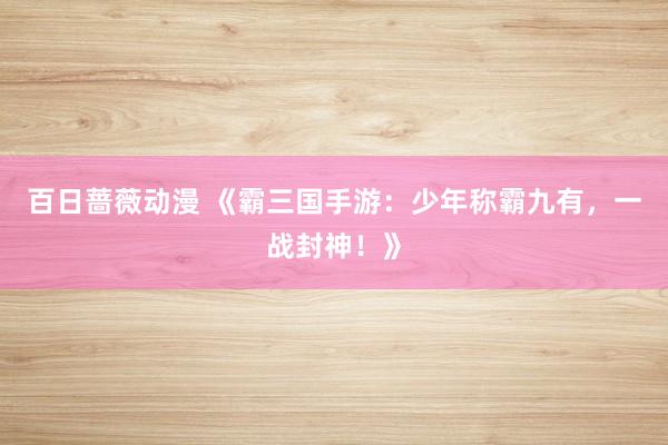 百日蔷薇动漫 《霸三国手游：少年称霸九有，一战封神！》
